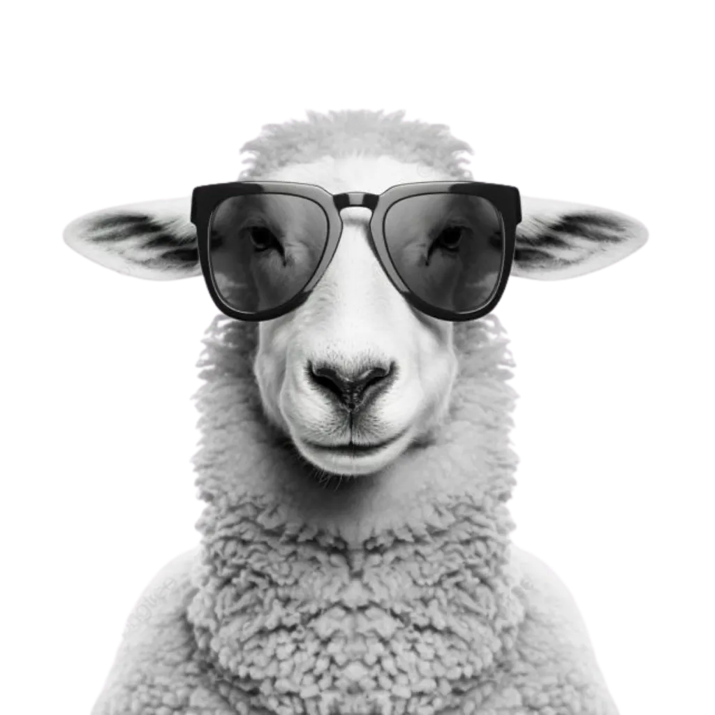 Sheep wearing sunglasses